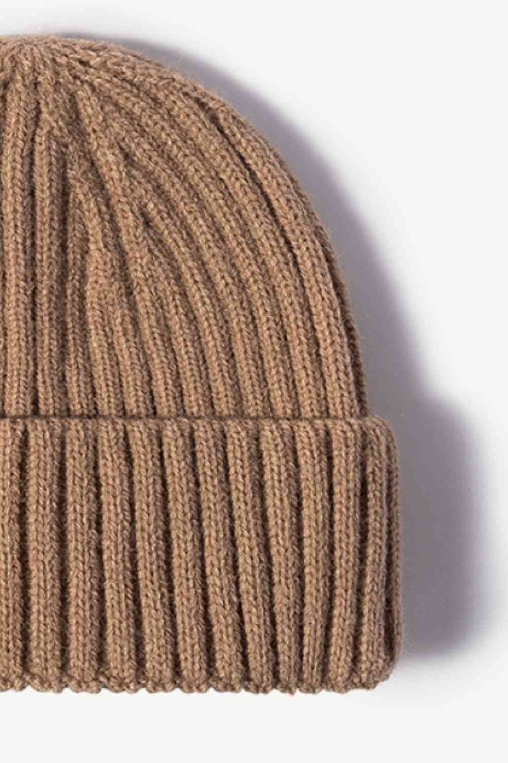 Rib-Knit Cuff Beanie - TRENDMELO