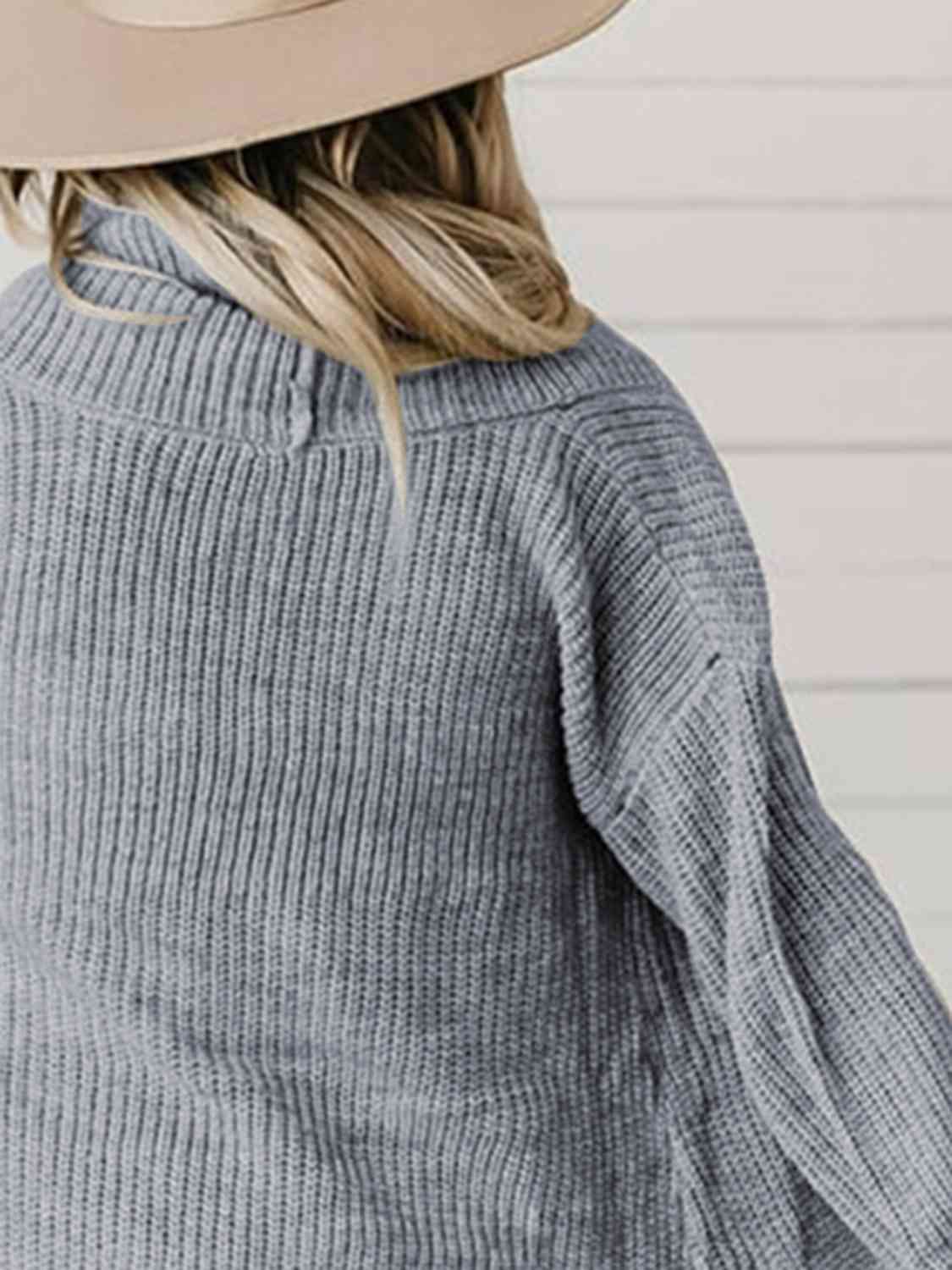 High-Low Open Front Cardigan with Pockets - TRENDMELO