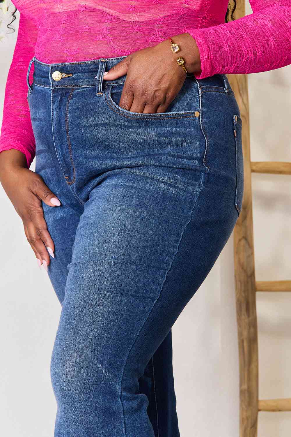 Judy Blue Full Size Flare Jeans with Pockets - TRENDMELO