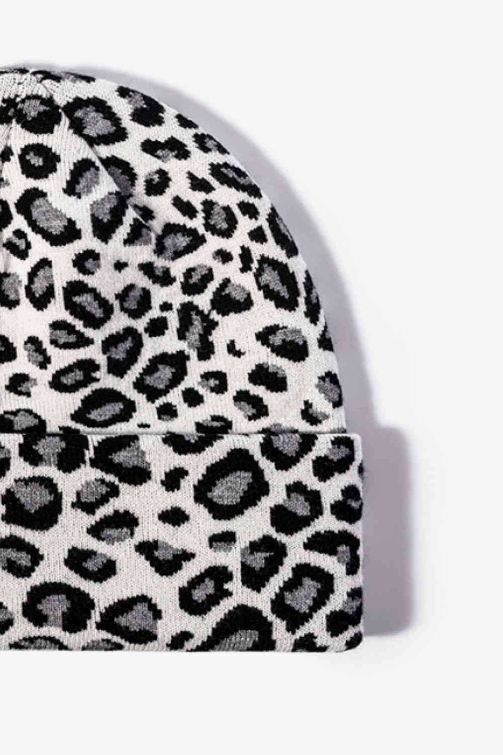 Leopard Pattern Cuffed Beanie - TRENDMELO