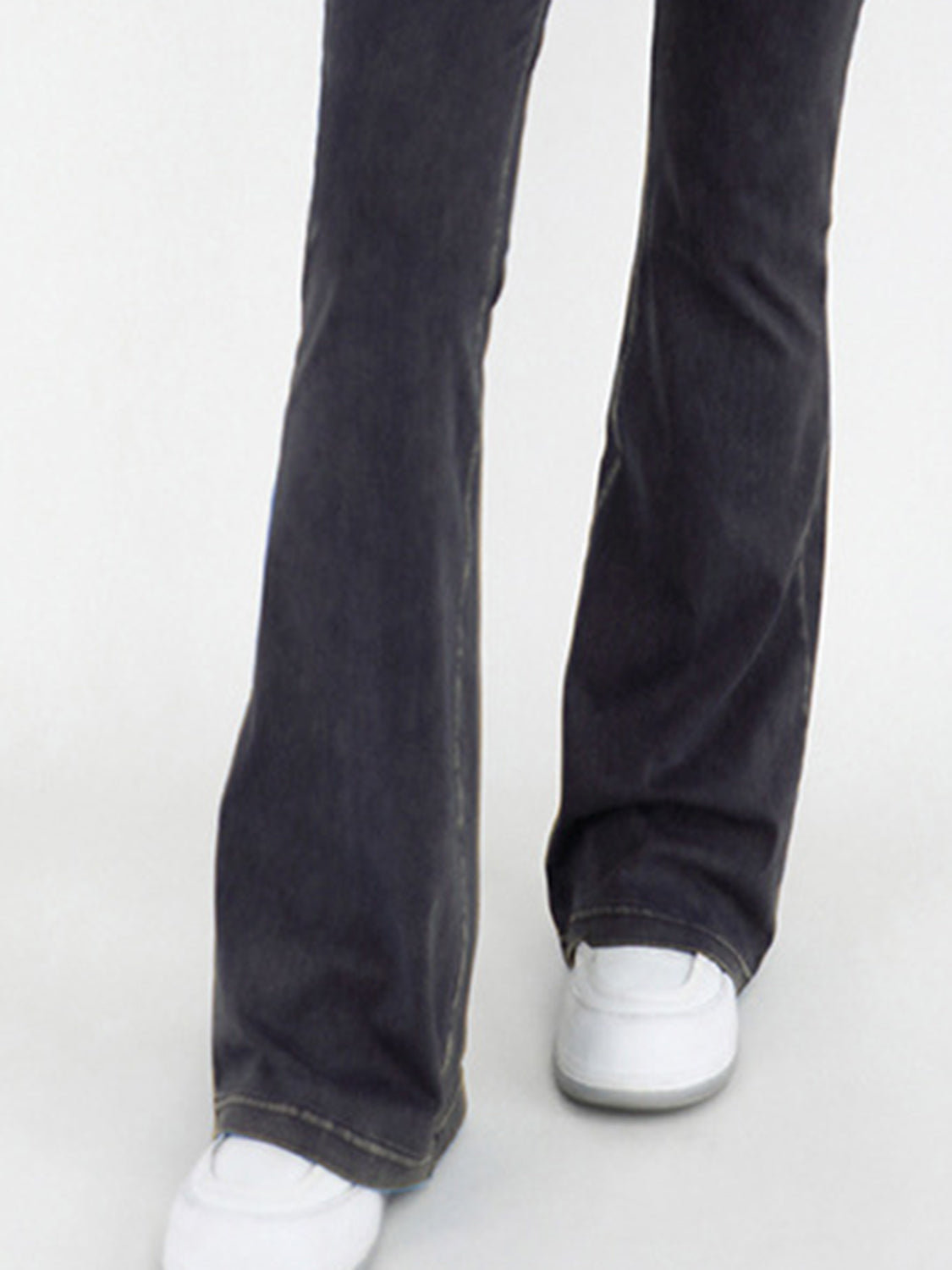 Wide Waistband Bootcut Jeans with Pockets - TRENDMELO