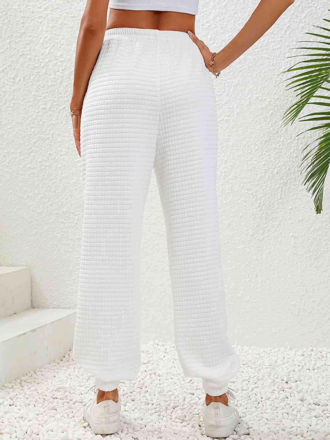 Textured Pull-On Joggers - TRENDMELO