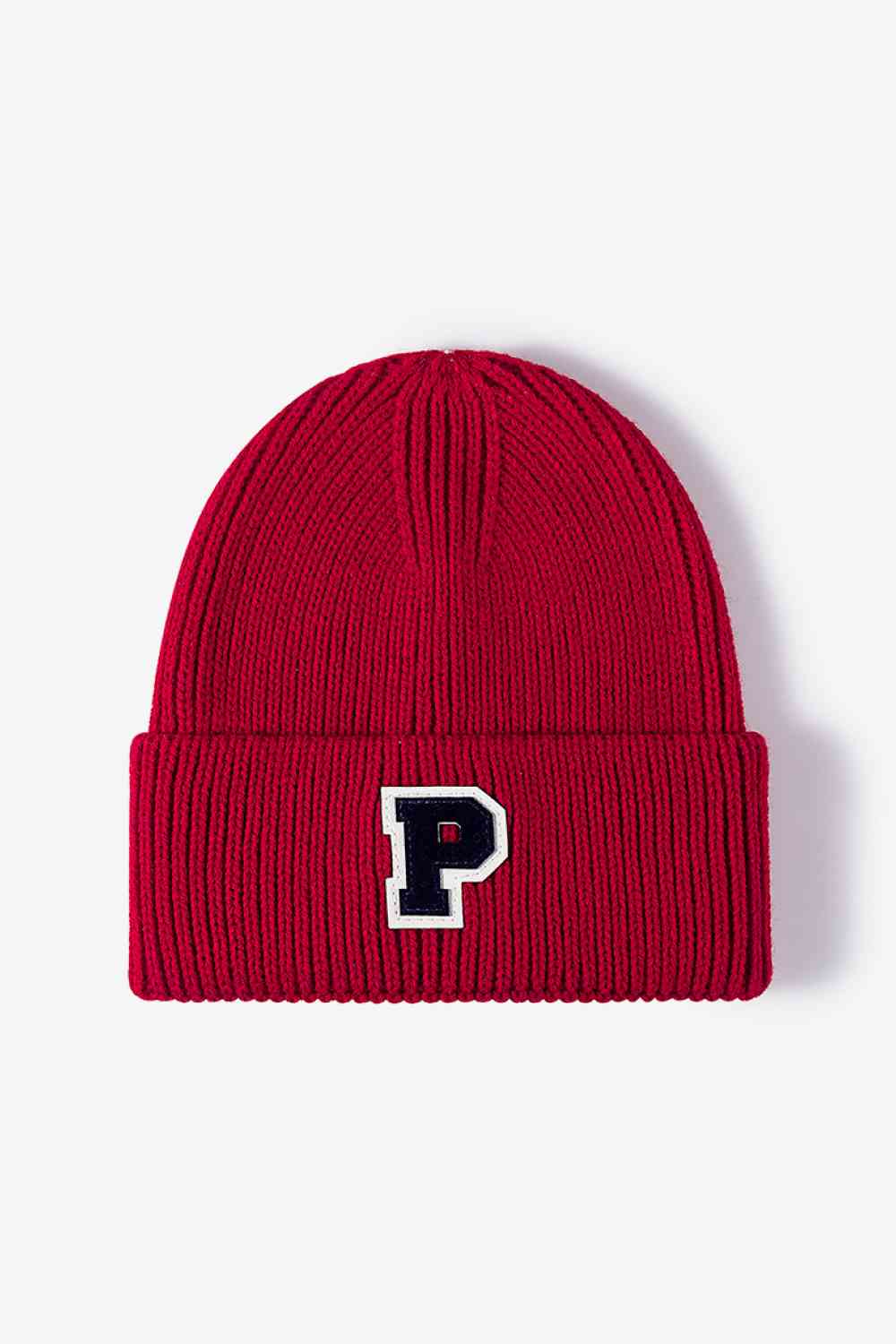 Letter Patch Cuffed Knit Beanie - TRENDMELO