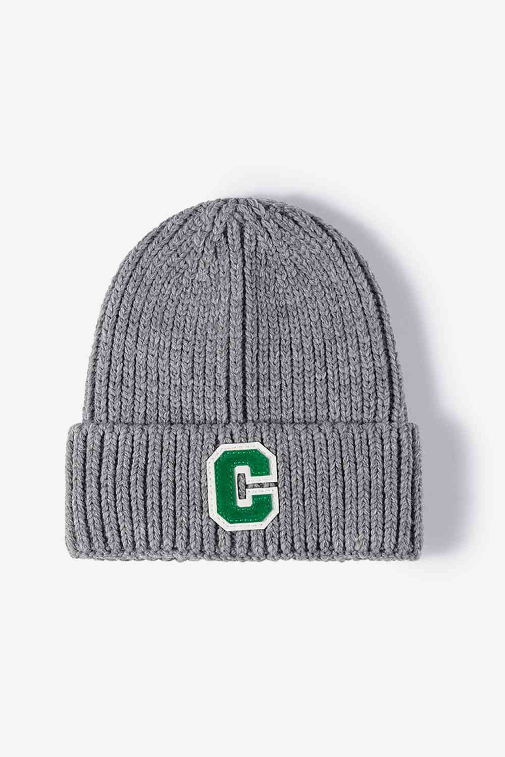 Letter C Patch Cuffed Beanie - TRENDMELO