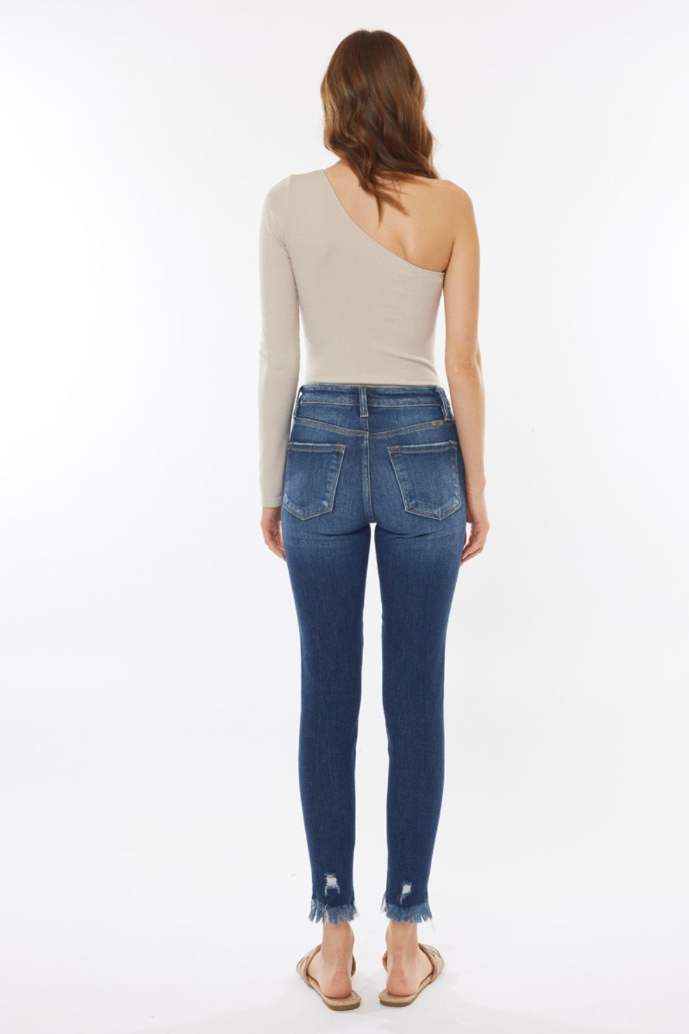 Kancan Raw Hem High Waist Cropped Jeans - TRENDMELO