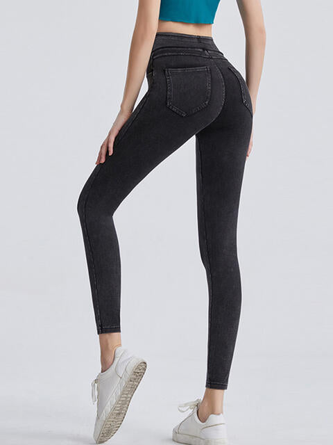 Wide Waistband Sports Leggings - TRENDMELO