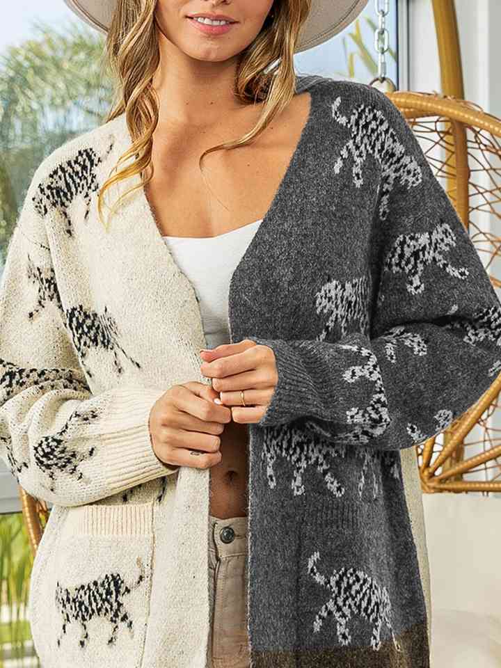 Open Front Cardigan with Pockets - TRENDMELO