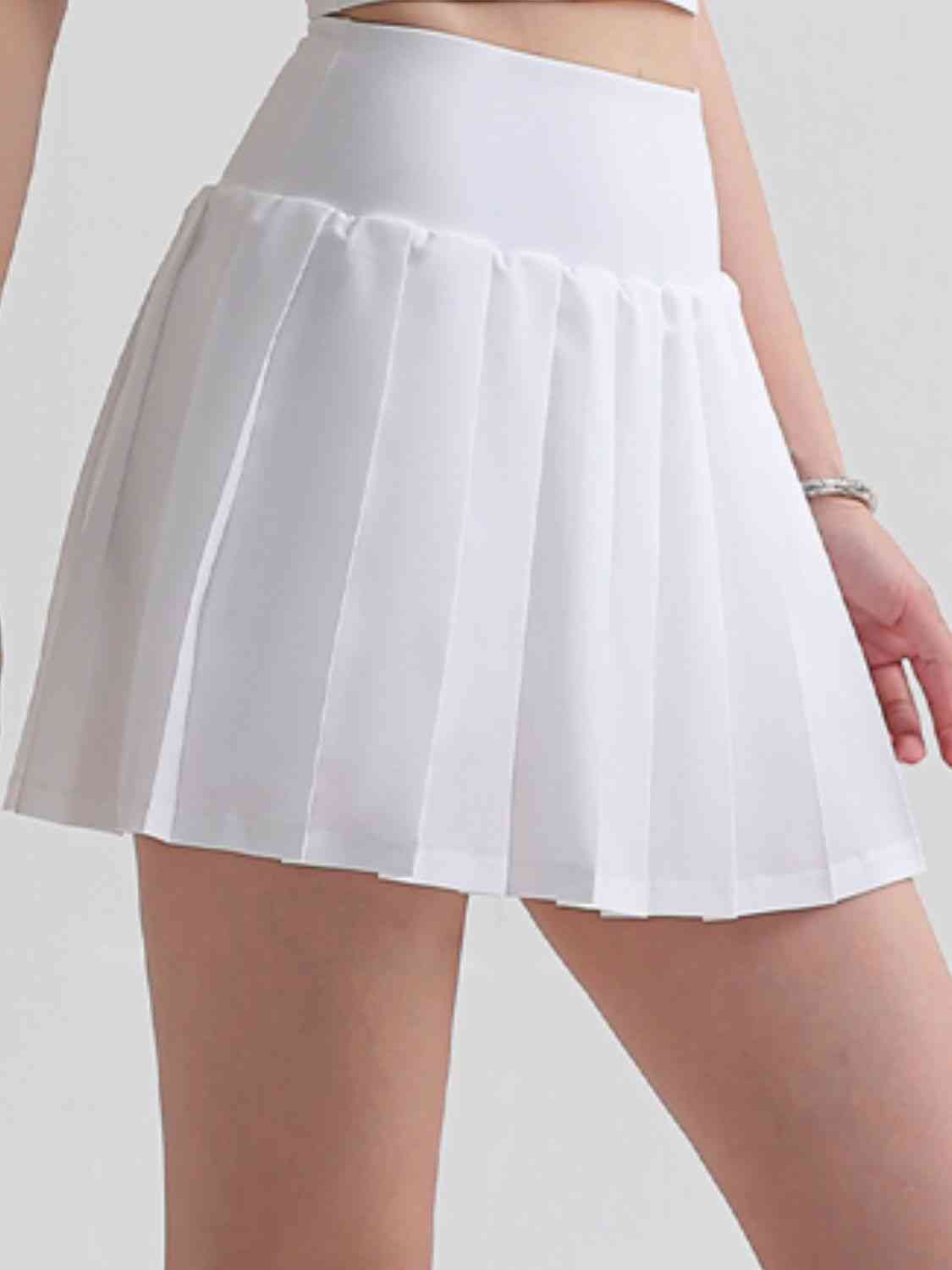 Pleated Elastic Waistband Sports Skirt - TRENDMELO