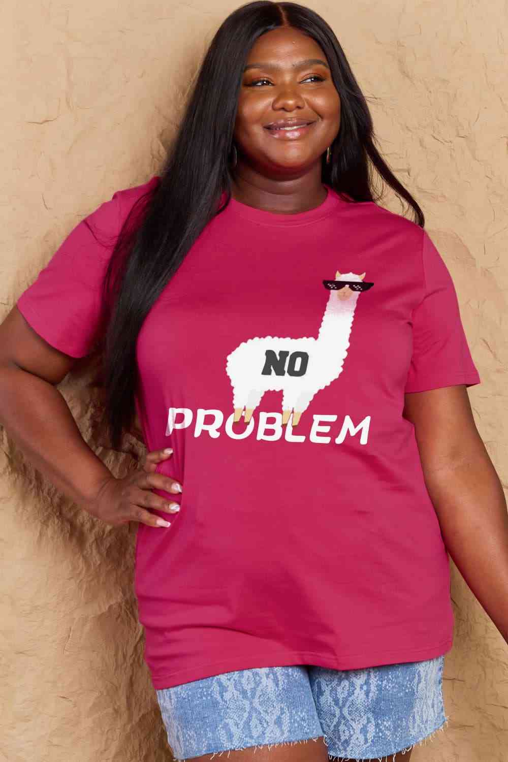 Simply Love Full Size NO PROBLEM Graphic Cotton Tee - TRENDMELO