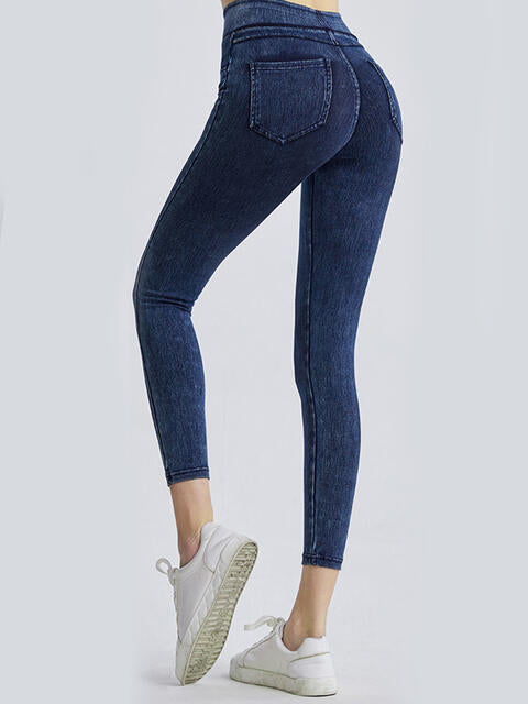 Wide Waistband Sports Leggings - TRENDMELO