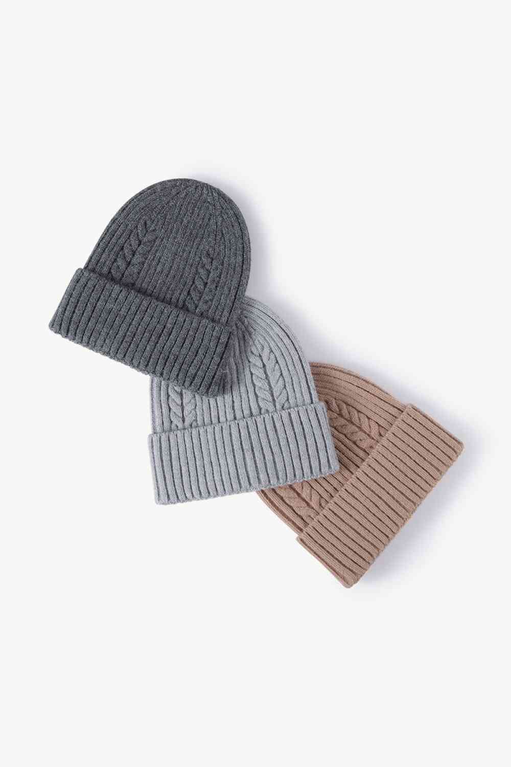 Cable-Knit Cuff Beanie - TRENDMELO