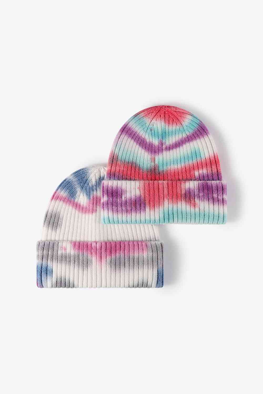 Tie-Dye Ribbed Knit Beanie - TRENDMELO