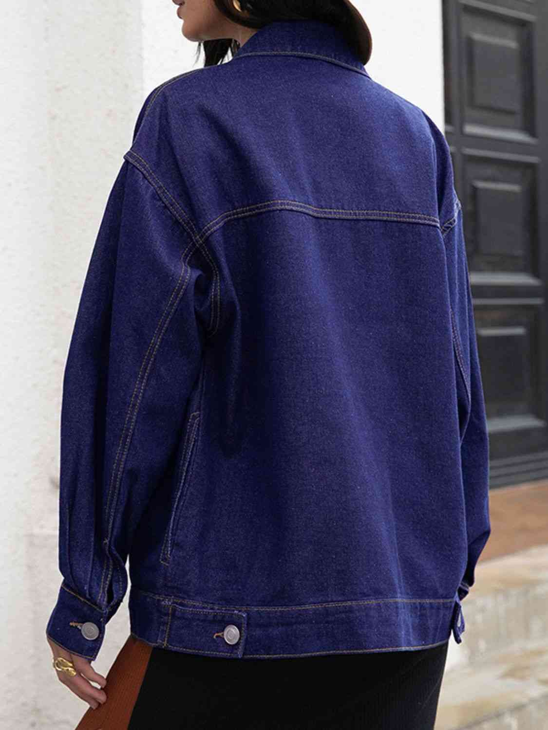 Buttoned Denim Jacket - TRENDMELO