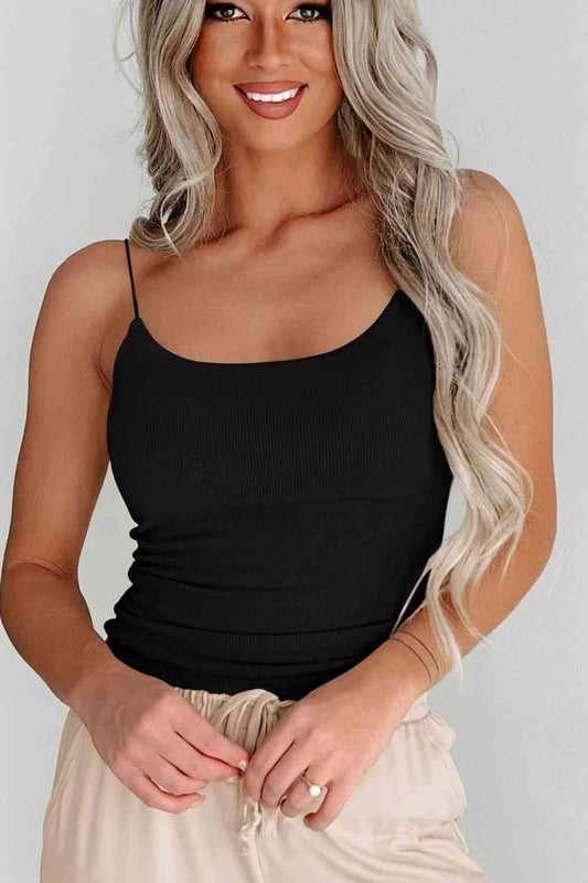 Ribbed Scoop Neck Cami - TRENDMELO