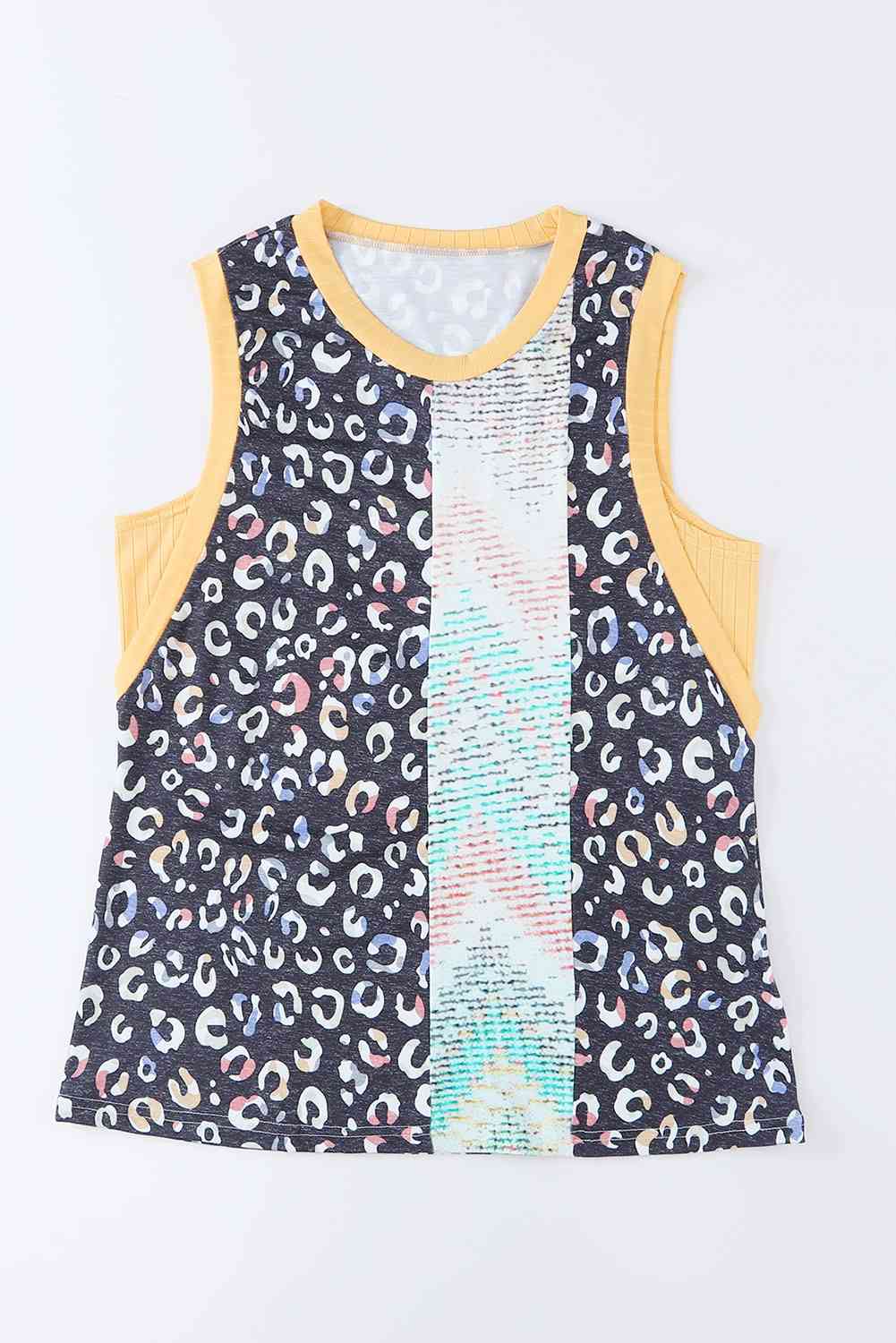 Leopard Round Neck Tank - TRENDMELO