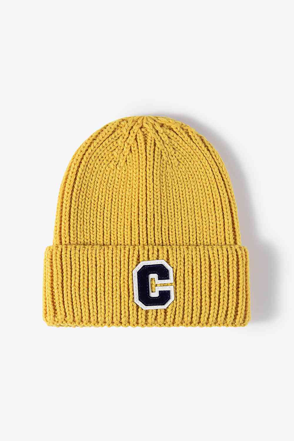 Letter C Patch Cuffed Beanie - TRENDMELO