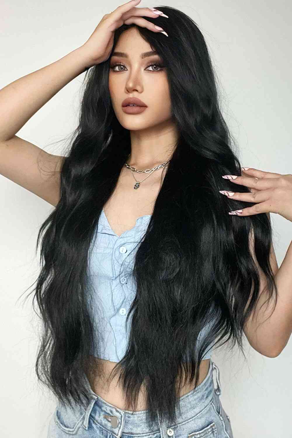 Full Machine Long Wave Synthetic Wigs 28'' - TRENDMELO