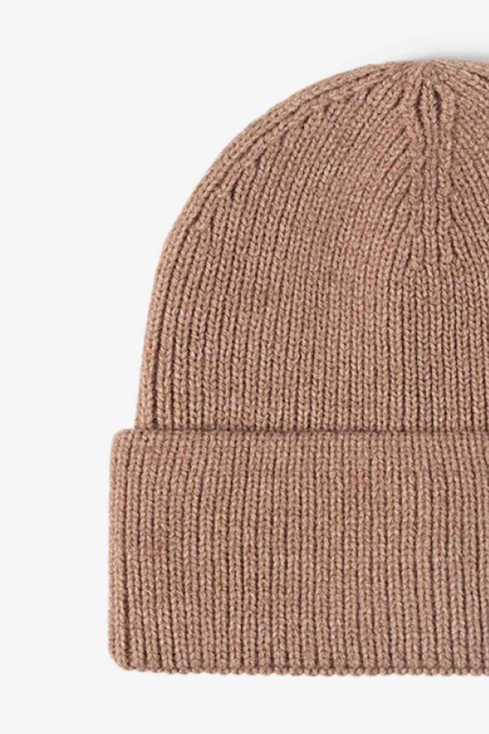 Letter N Patch Cuffed Knit Beanie - TRENDMELO