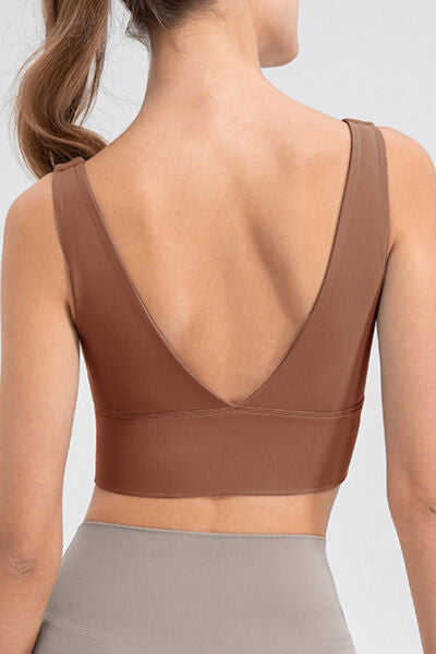 Scoop Neck Wide Strap Active Tank - TRENDMELO