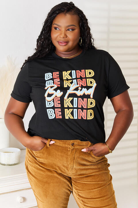 Simply Love BE KIND Graphic Round Neck T-Shirt - TRENDMELO