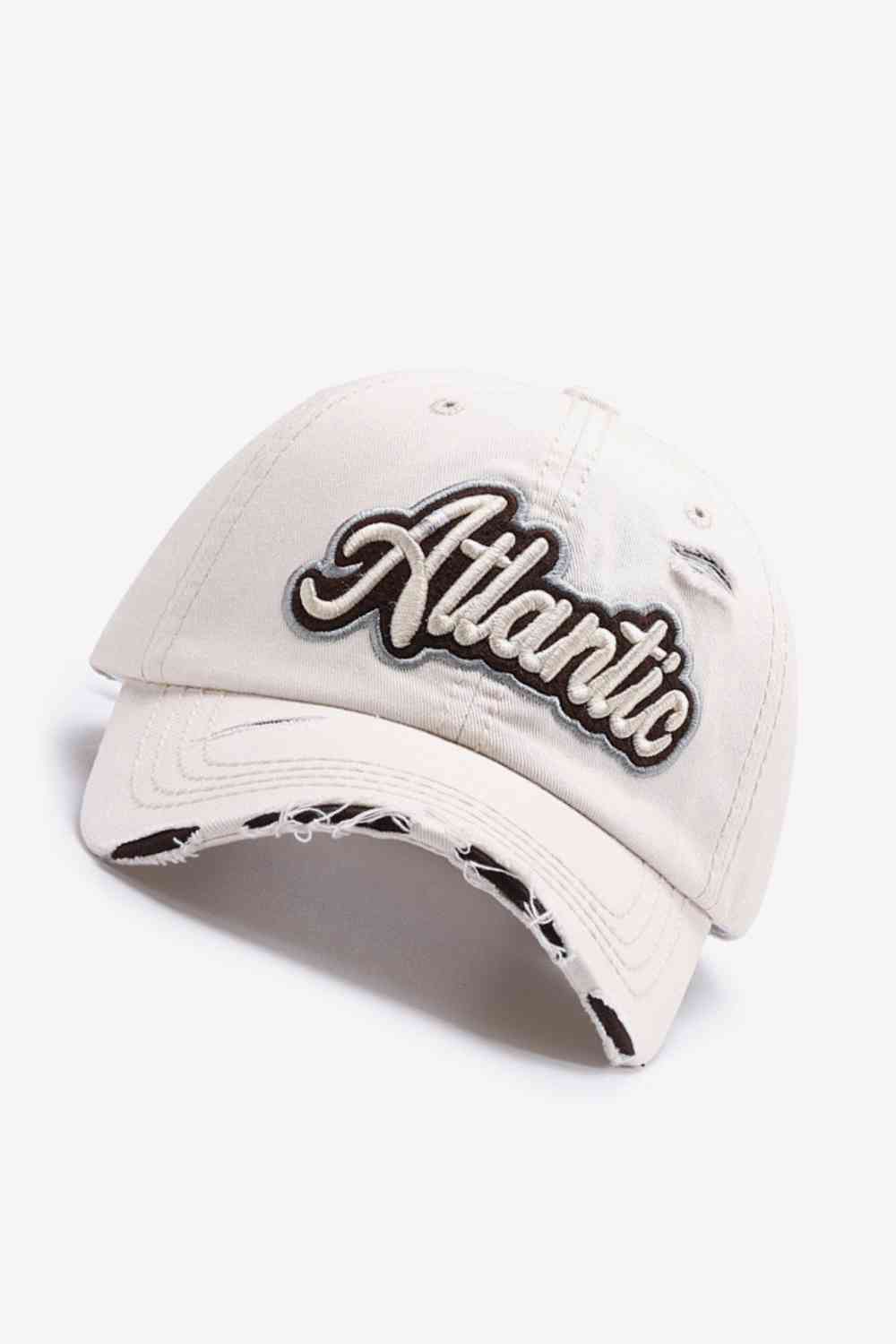 ATLANTIC Graphic Distressed Baseball Cap - TRENDMELO