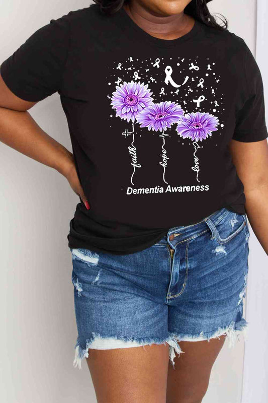 Simply Love Full Size DEMENTIA AWARENESS Graphic Cotton Tee - TRENDMELO
