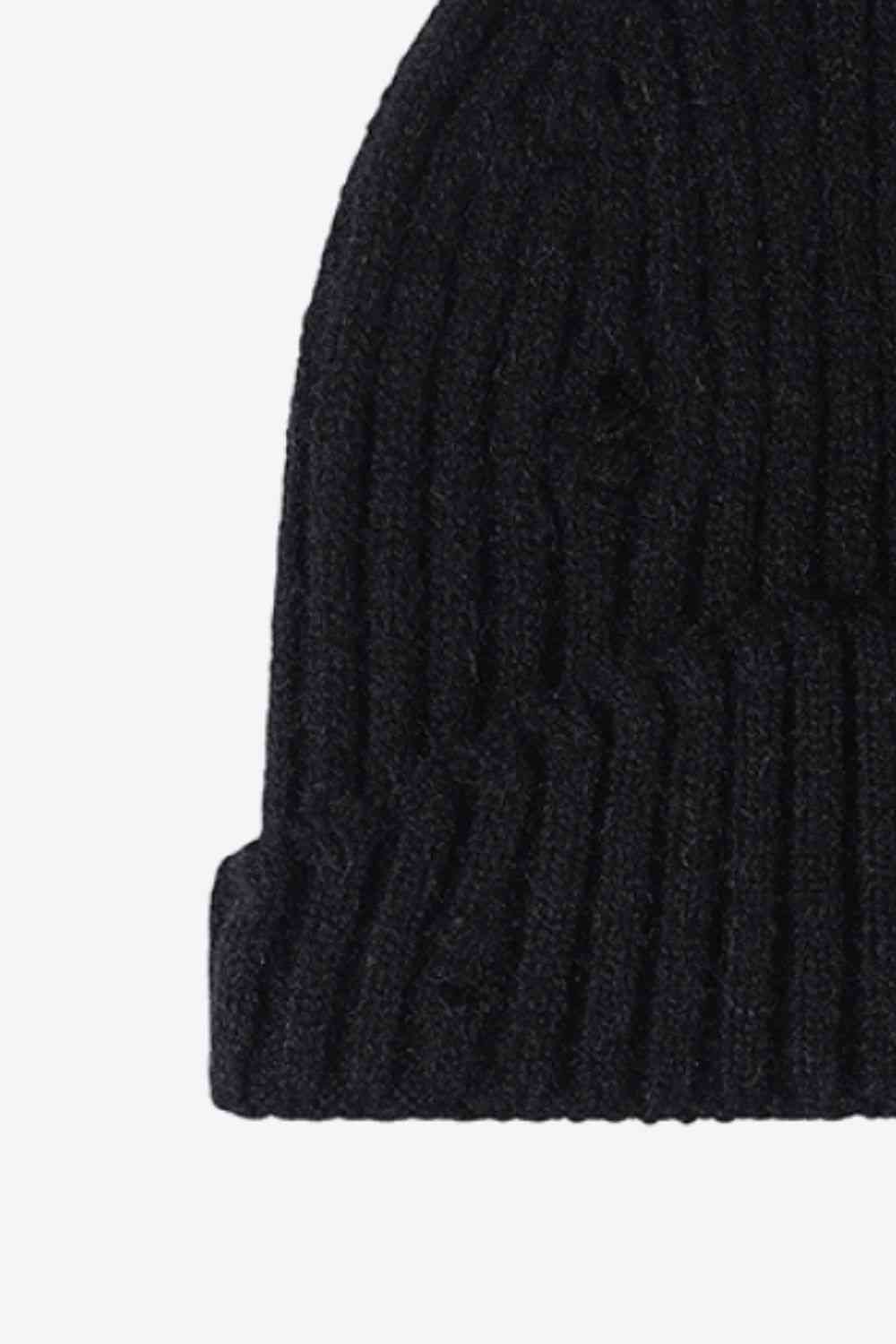 Distressed Rib-Knit Beanie - TRENDMELO