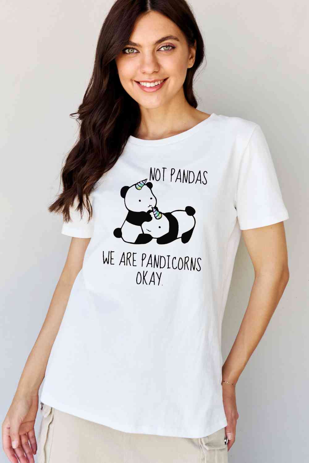 Simply Love Full Size Pandicorn Graphic Cotton T-Shirt - TRENDMELO