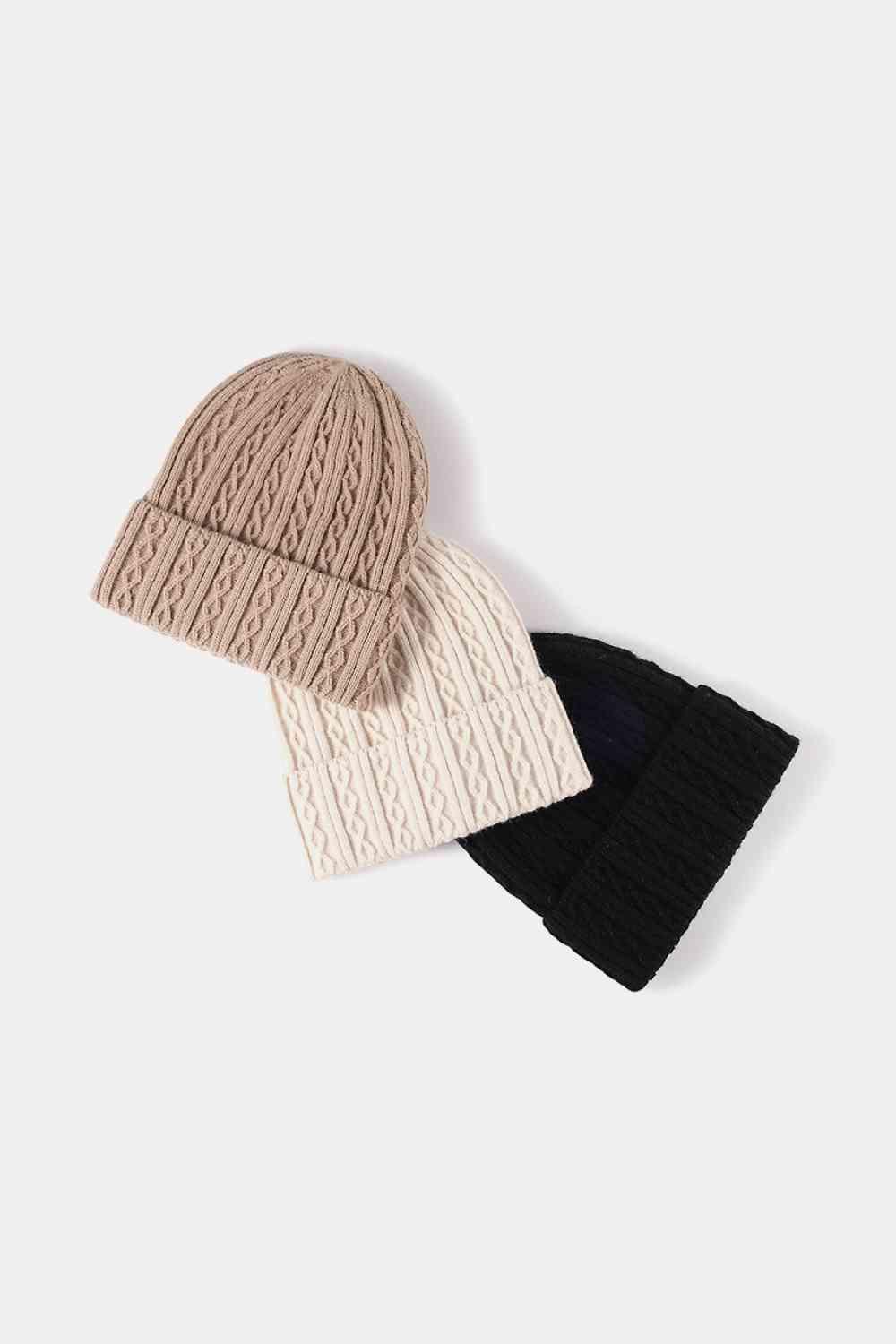 Mixed Knit Cuff Beanie - TRENDMELO