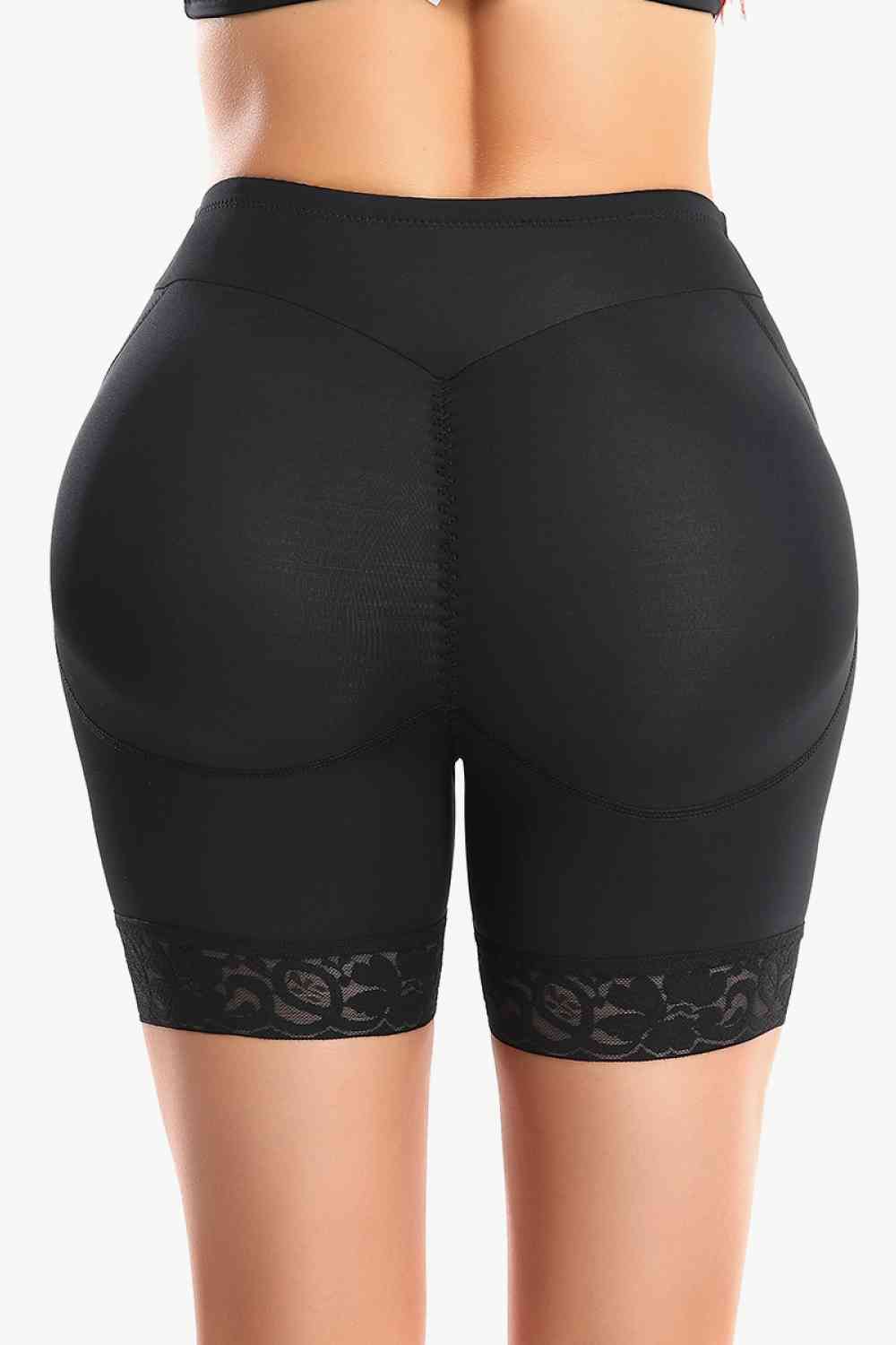 Full Size Lace Trim Lifting Pull-On Shaping Shorts - TRENDMELO