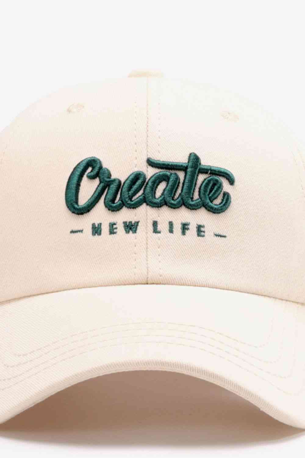 CREATE NEW LIFE Adjustable Cotton Baseball Cap - TRENDMELO