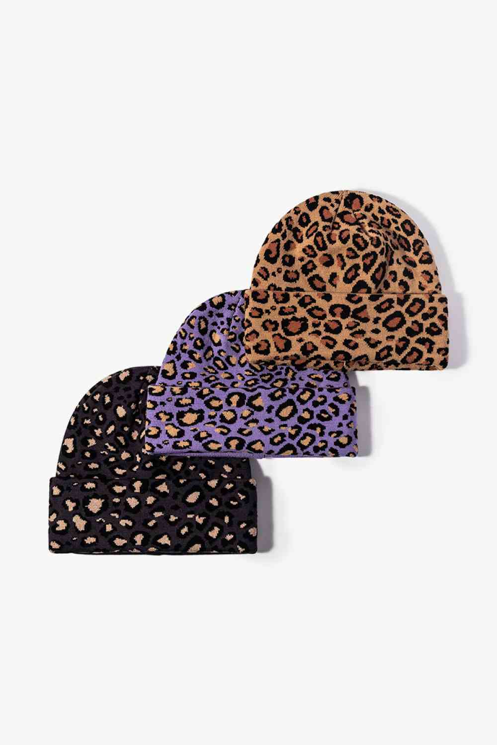 Leopard Pattern Cuffed Beanie - TRENDMELO