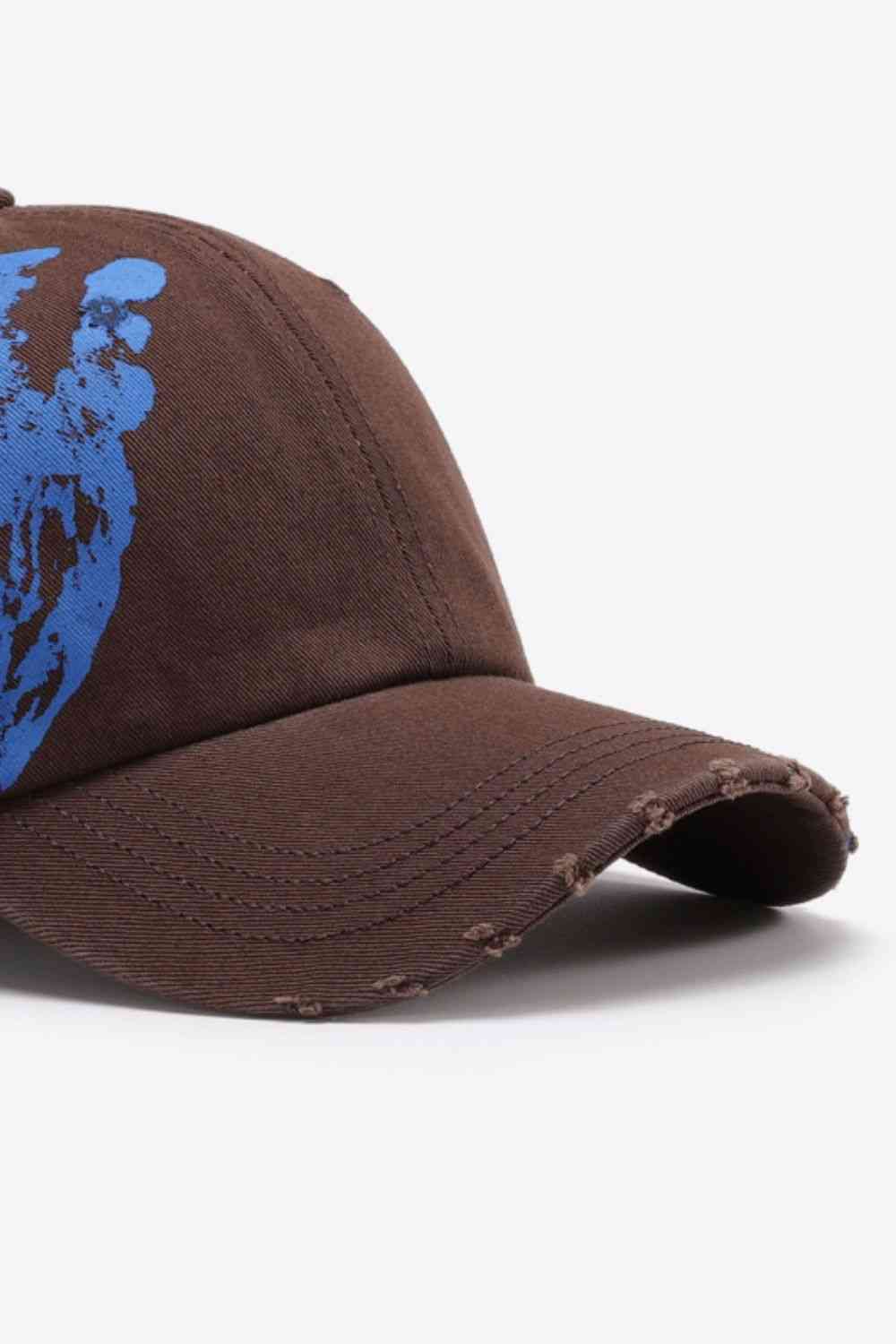 VIBRA Graphic Distressed Adjustable Baseball Cap - TRENDMELO