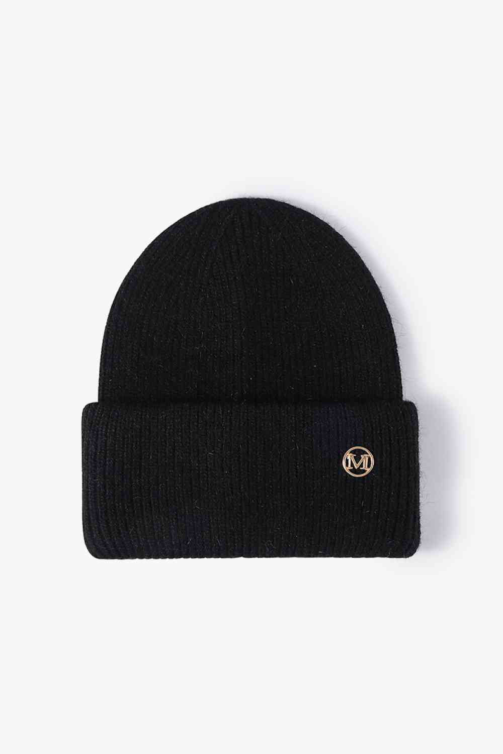 M Rib-Knit Cuff Beanie - TRENDMELO