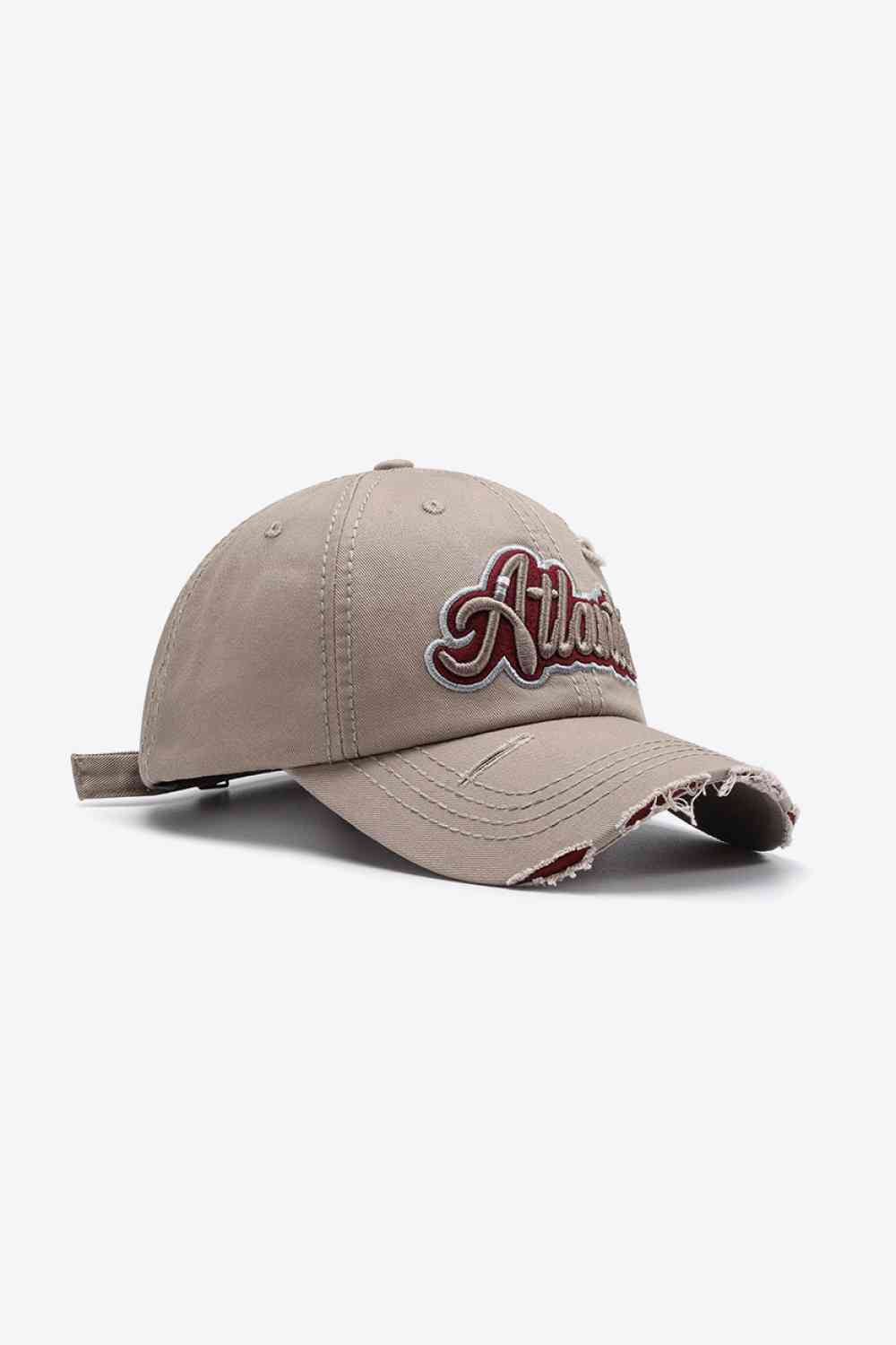 ATLANTIC Graphic Distressed Baseball Cap - TRENDMELO