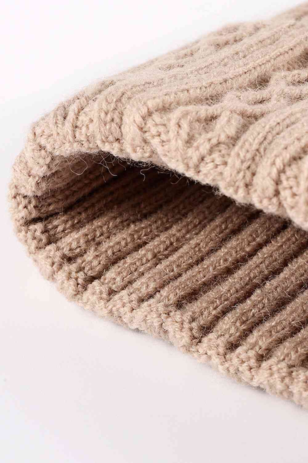 Mixed Knit Cuff Beanie - TRENDMELO