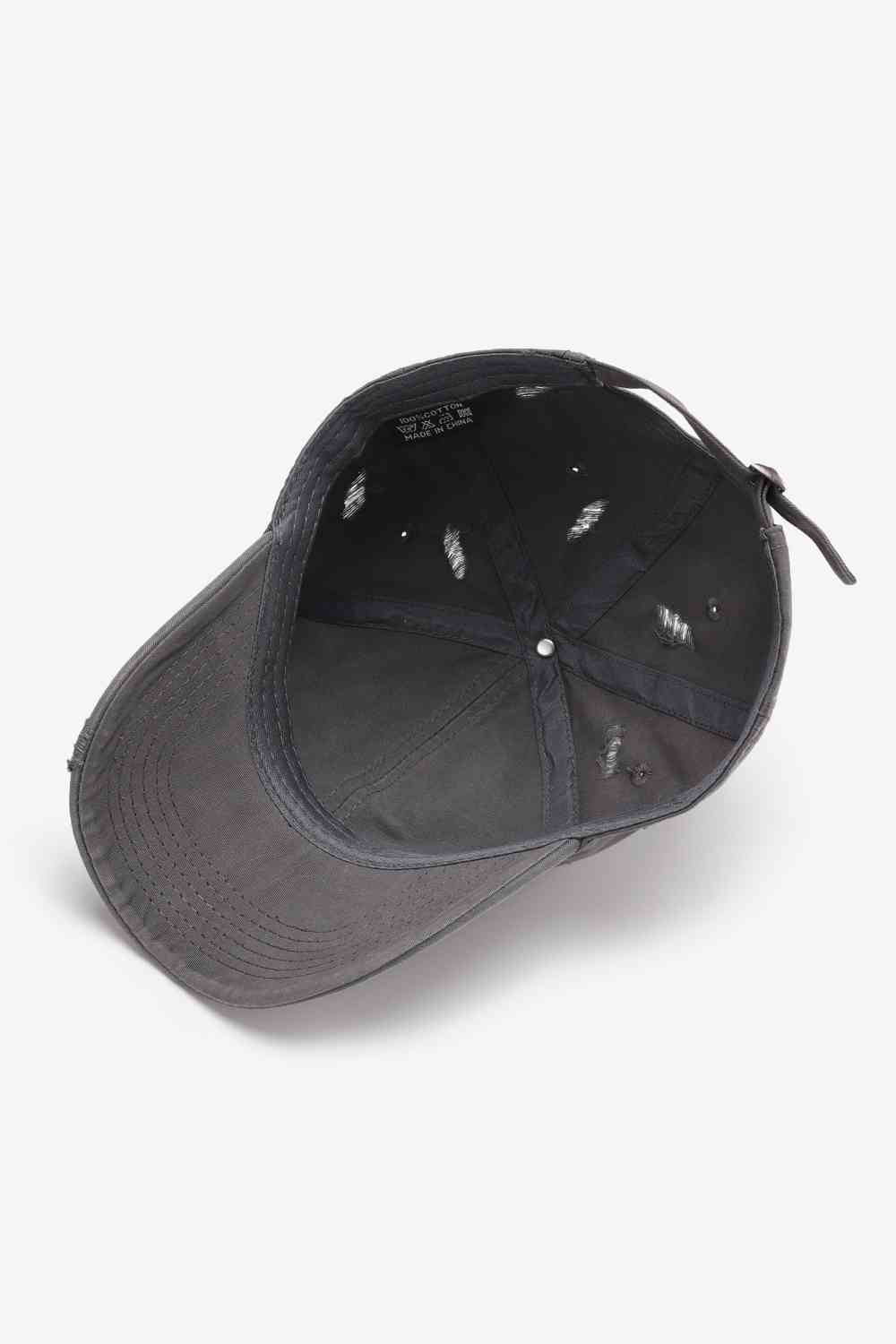 Distressed Adjustable Baseball Cap - TRENDMELO