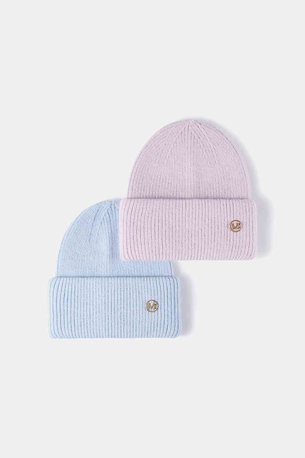 M Rib-Knit Cuff Beanie - TRENDMELO