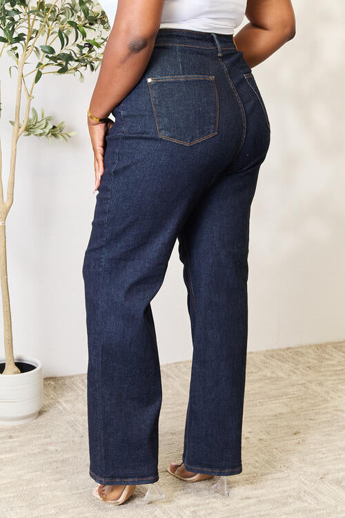 Judy Blue Full Size High Waist Wide Leg Jeans - TRENDMELO