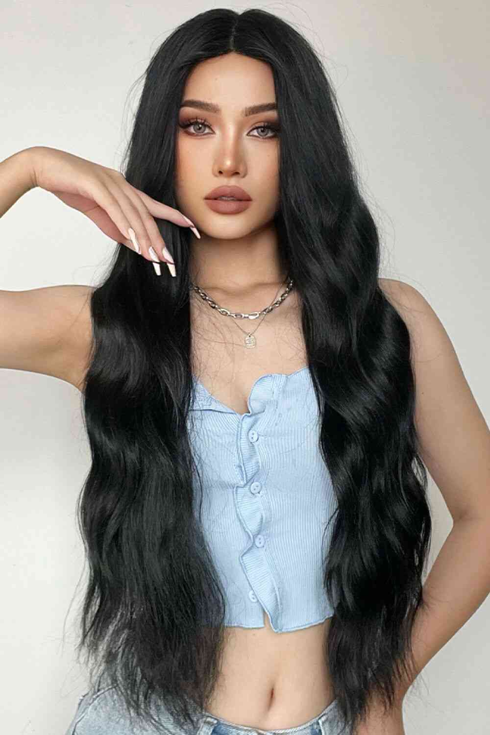 Full Machine Long Wave Synthetic Wigs 28'' - TRENDMELO