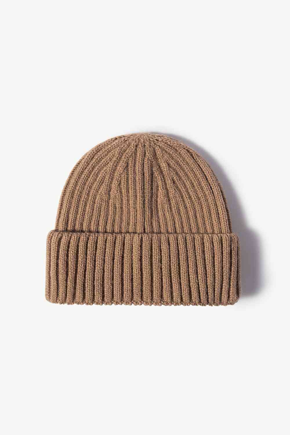 Rib-Knit Cuff Beanie - TRENDMELO