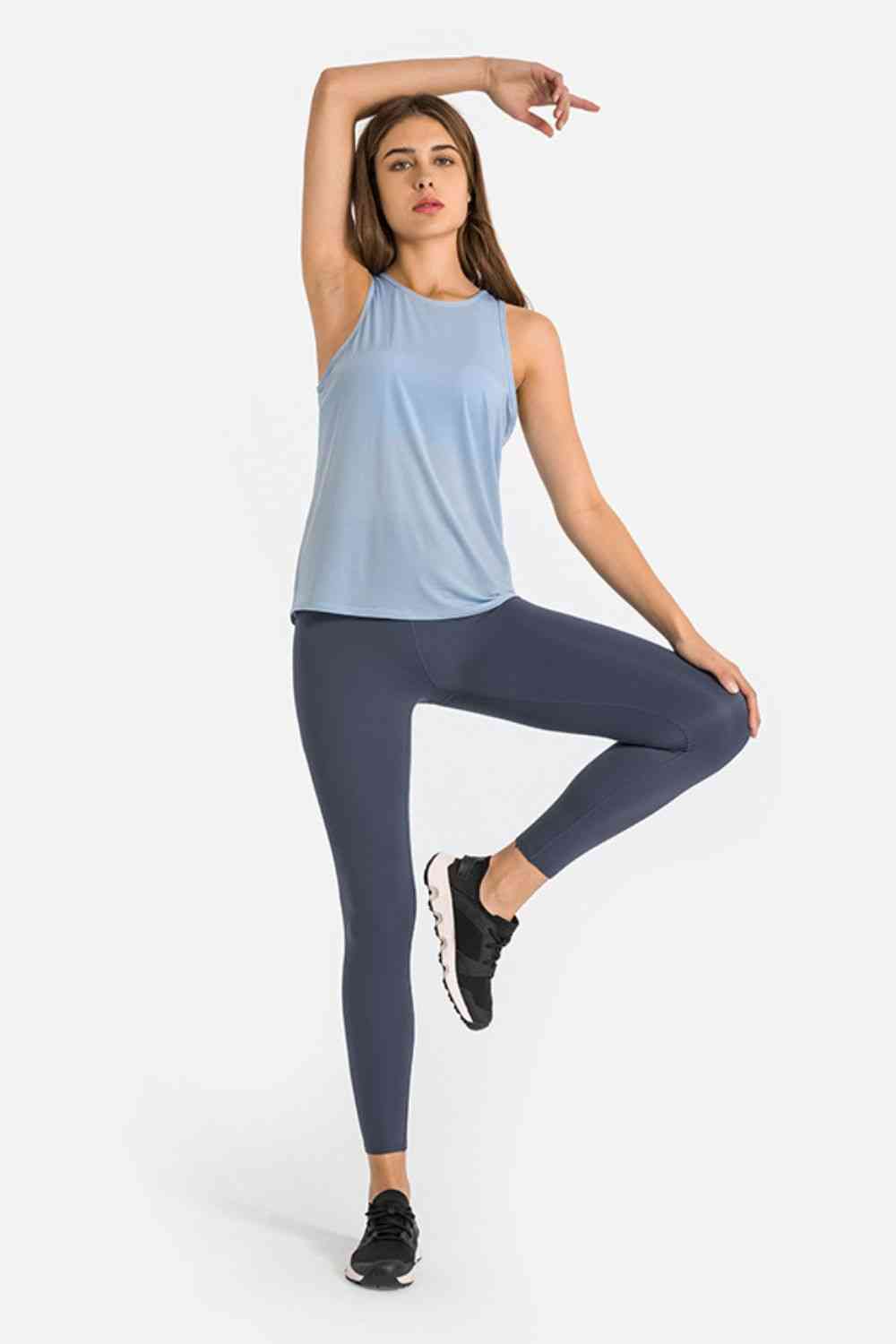 High Waist Ankle-Length Yoga Leggings - TRENDMELO