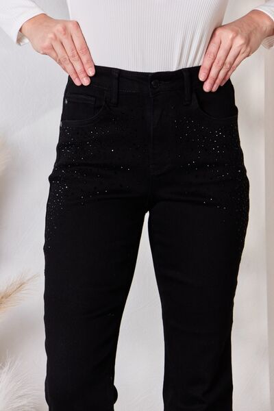 Judy Blue Full Size Rhinestone Embellished Slim Jeans - TRENDMELO