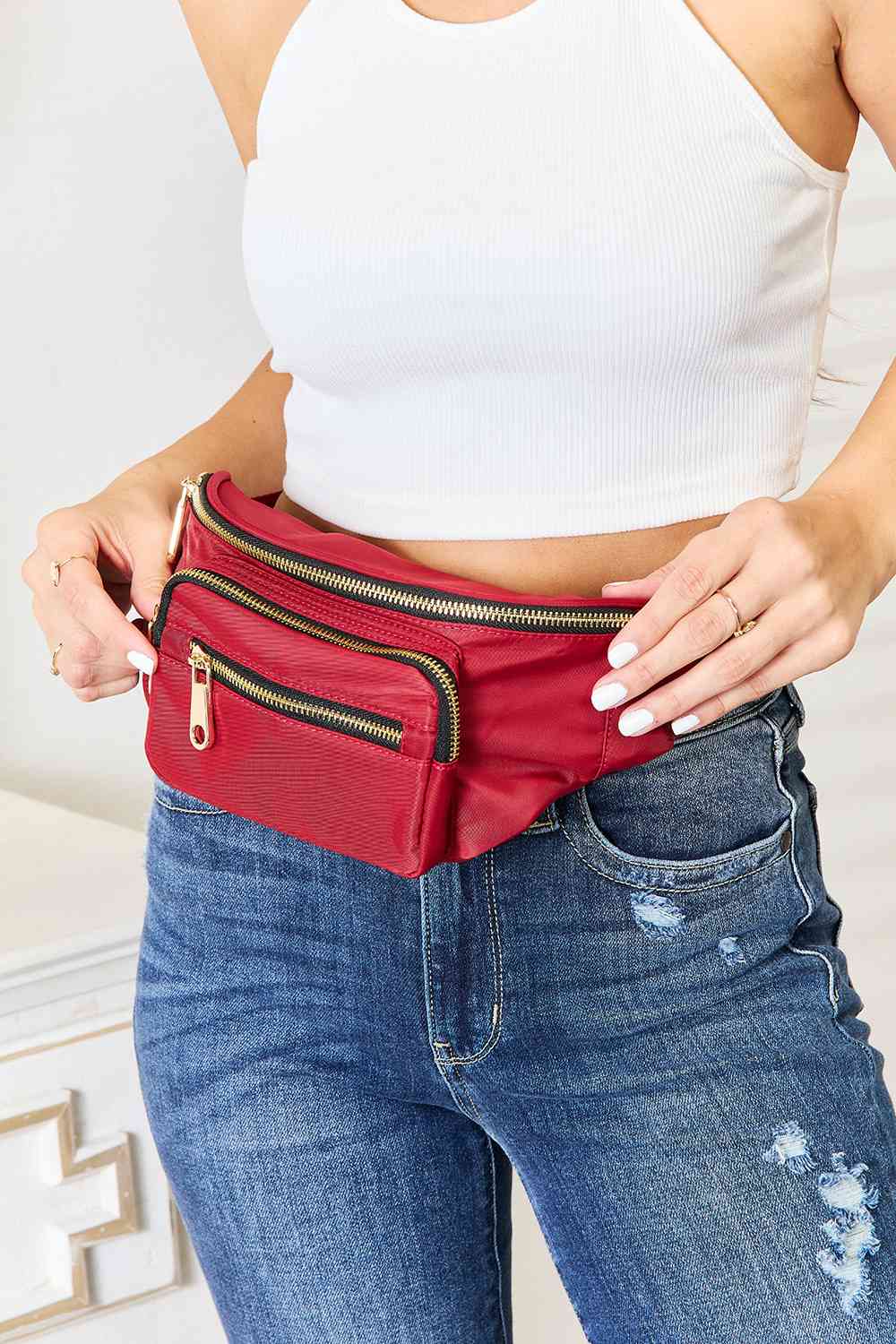 Fame Triple Pocket Nylon Fanny Pack - TRENDMELO