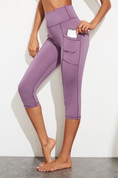 Waistband Active Leggings with Pockets - TRENDMELO