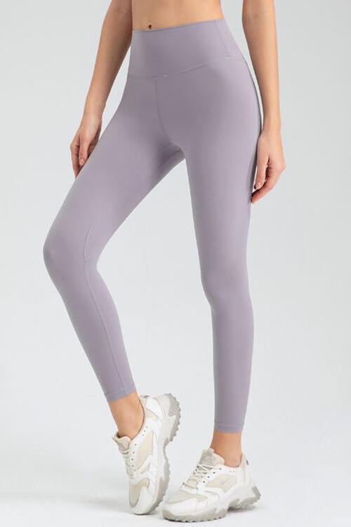 Wide Waistband Slim Fit Active Leggings - TRENDMELO