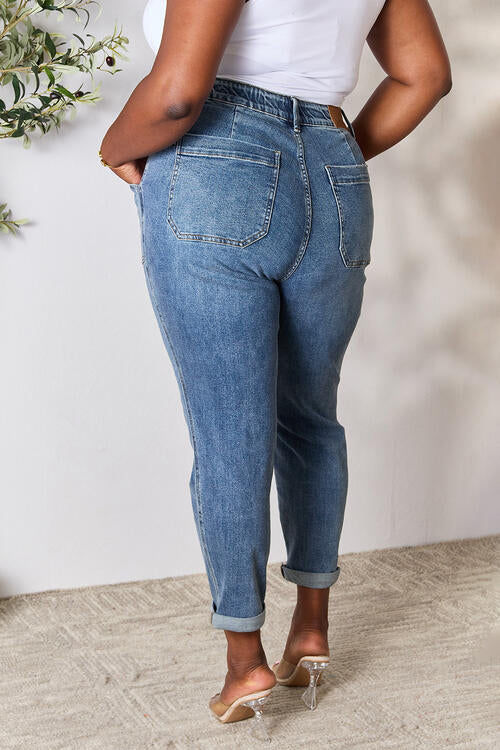 Judy Blue Full Size High Waist Drawstring Denim Jeans - TRENDMELO