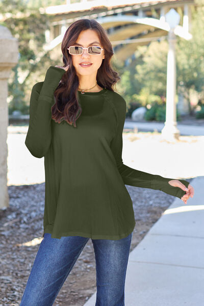 Basic Bae Full Size Round Neck Long Sleeve T-Shirt - TRENDMELO