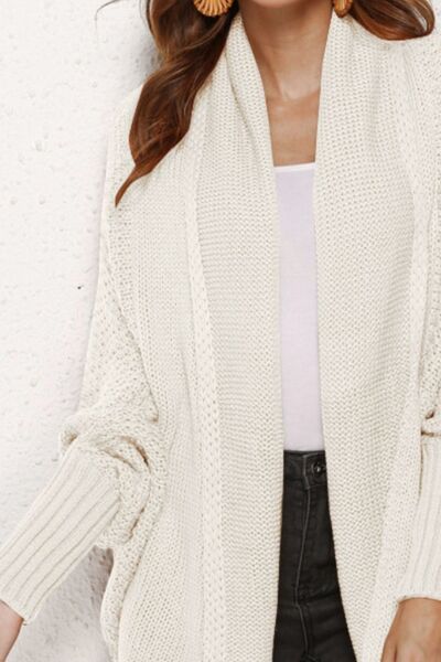 Open Front Batwing Sleeve Cardigan - TRENDMELO