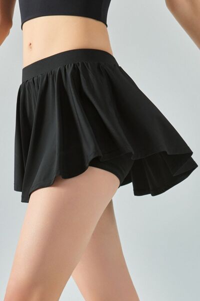 Elastic Waist Mini Active Skirt - TRENDMELO